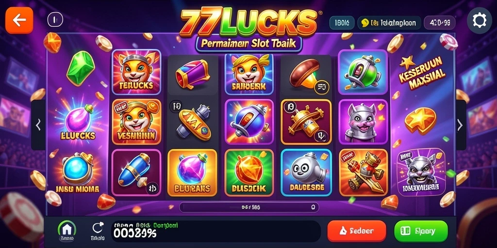 Screenshot gameplay Slot 77LUCKS dengan grafis menawan.