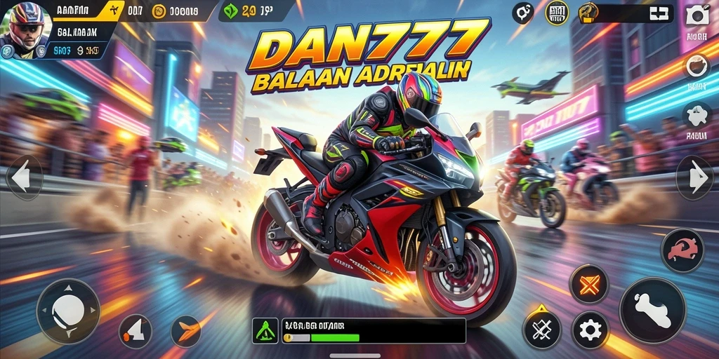 Gameplay menegangkan dalam balapan motor surya.