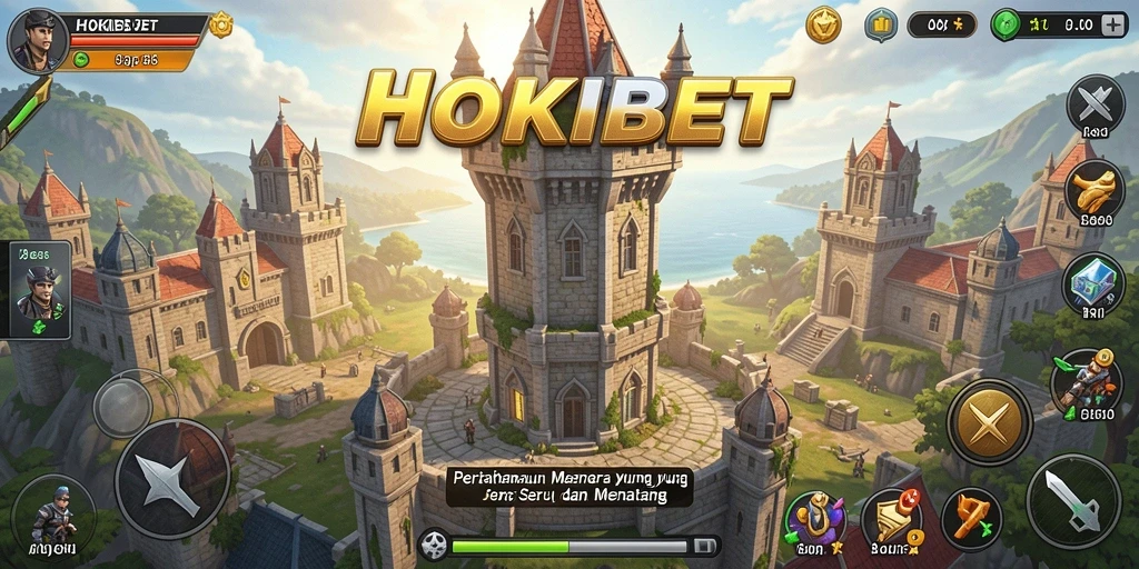 Screenshot HOKIBET menampilkan pertempuran menara yang seru.