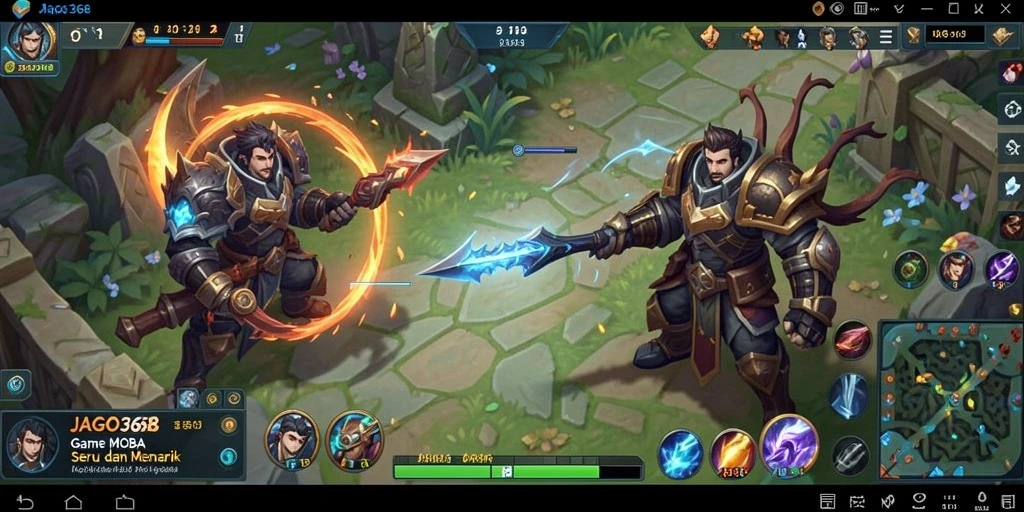 Screenshot gameplay JAGO368 dengan aksi seru di arena MOBA.