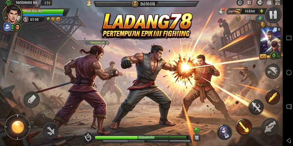 Tampilan gameplay seru dengan karakter Fighting yang beragam.