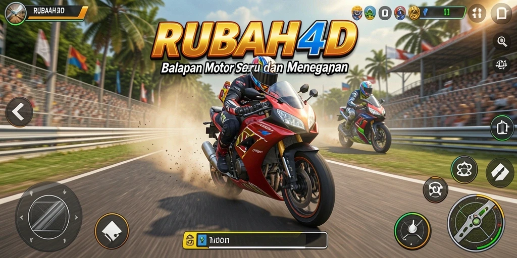 Gameplay seru RUBAH4D dengan balapan motor yang mendebarkan.